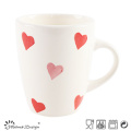 11oz Hand Painted Mug with Red Heart Design